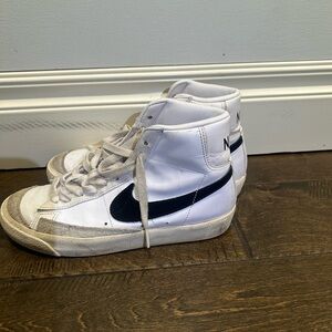 Nike White and Black High-Top Sneakers